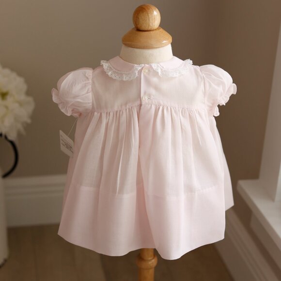 RARE UNIQUE Pink Smocked Dress Newborn Vintage Feltman Brothers Like New - Picture 3 of 7